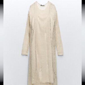 Wool Blend Dress with Rips